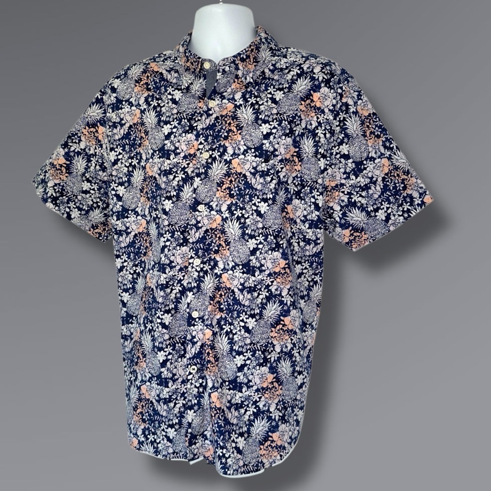 Nautica Men’s XL Classic Fit Stretch Pineapple Shirt Resort Cruise Vacation - Picture 2 of 12